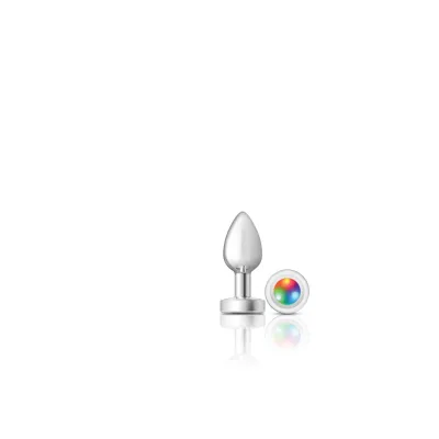 Cheeky Charms Silver Metal Butt Plug Light Up Small