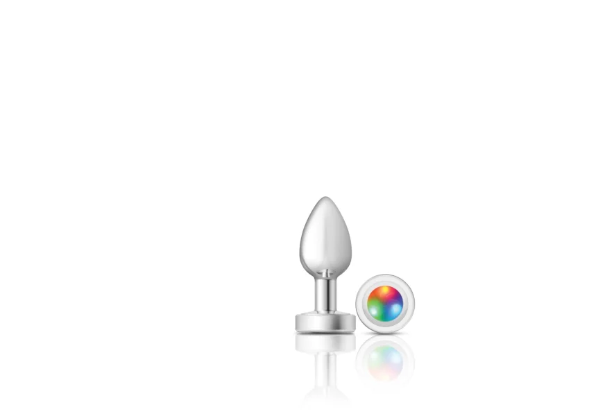 Cheeky Charms - Silver Metal Butt Plug - Light Up - Small