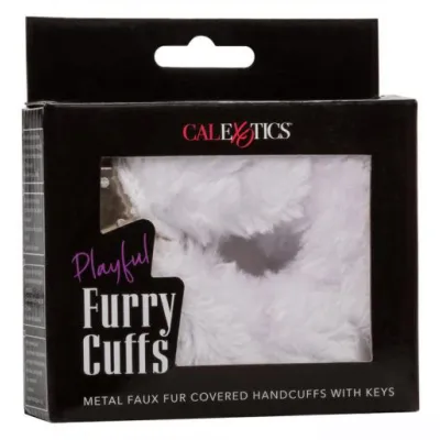 Playful Furry Cuffs White