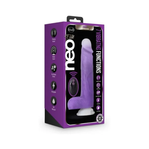 Neo Elite - Encore - 8-inch Vibrating Dildo - Purple
