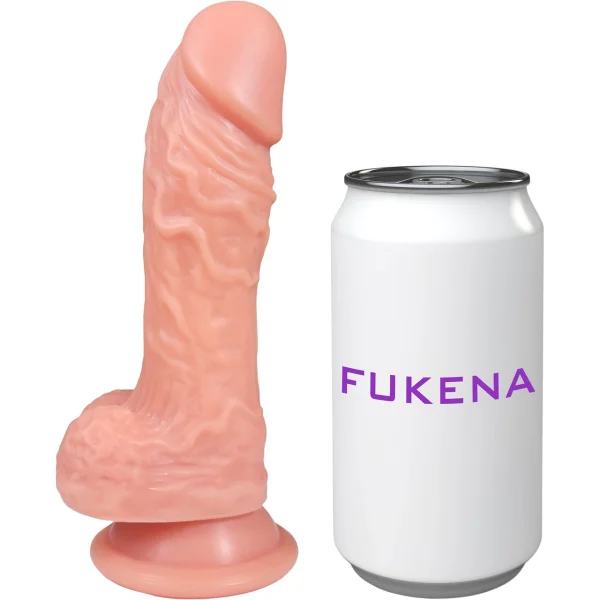 The Rebound 5 Inch Silicone Realistic Dildo With Balls & Suction Cup Base By Fukena - Vanilla