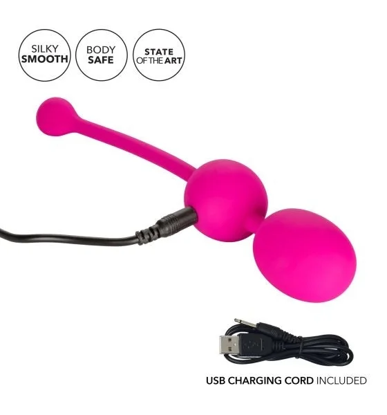Rechargeable Silicone Vibrating Dual Kegel Balls By CalExotics - Purple