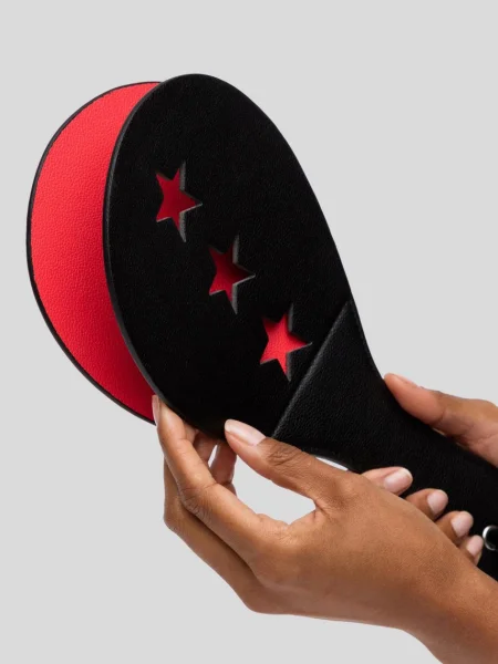 Bondage Boutique Faux Leather Red Stars Slapper Spanking Paddle