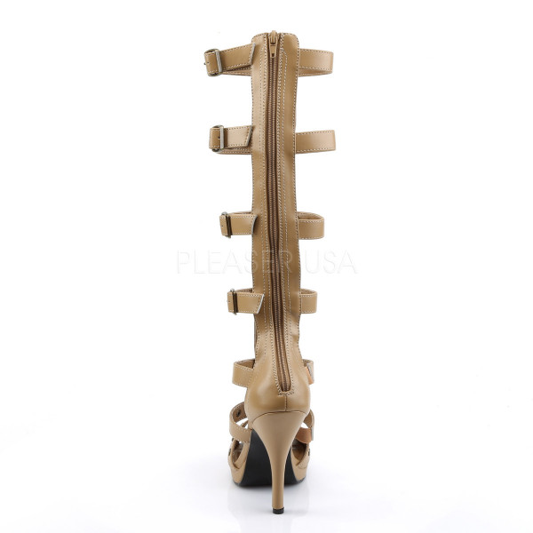 GLADIATOR-208 - 4 1/2" Heel Gladiator Tan Pump, Roman Sandals — image 4 of 4