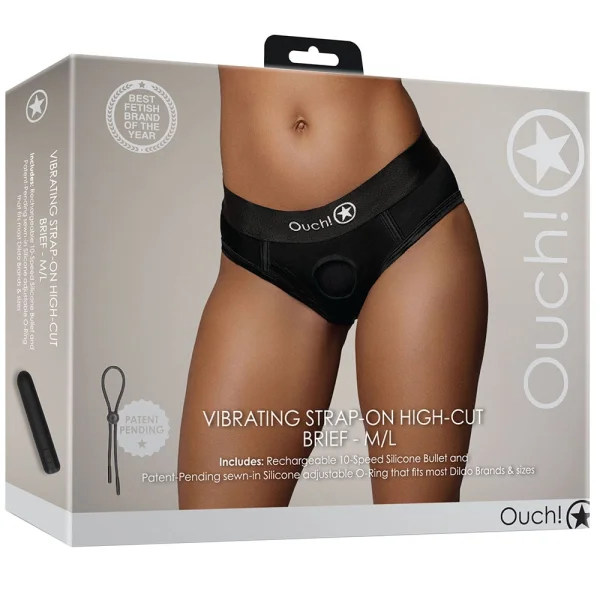 Ouch! Vibrating Strap-on High Cut Brief