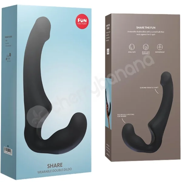 Fun Factory Share Black Silicone Wearable Double Dildo
