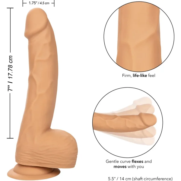 Silicone Studs Realistic 8" Suction Cup Dildo - Vanilla