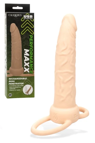 California Exotic Performance Maxx Dual Penetrator - 5.5" Strap-On with Cock Ring