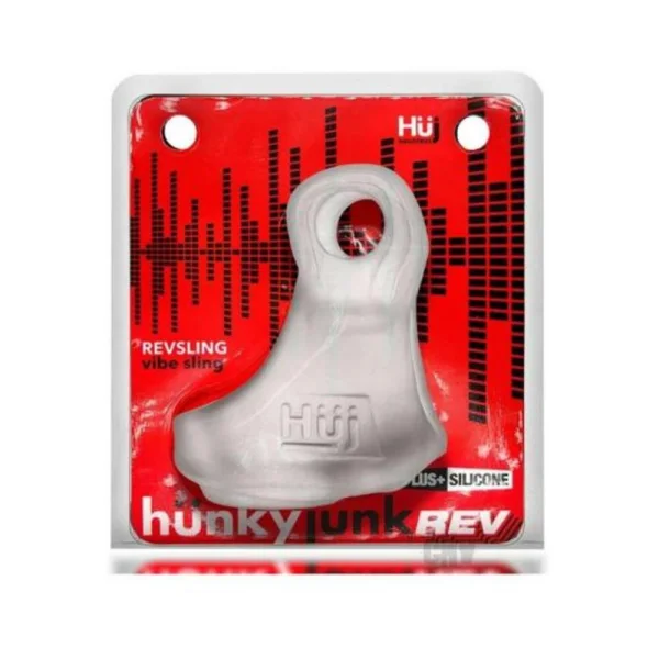 Extreme Bondage Gear: Hunkyjunk Revsling Cock & Ball Sling With Bullet Vibrator Clear Ice