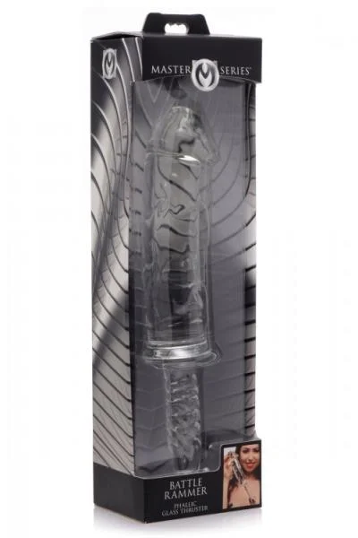 Battle Rammer Phallic Glass Thruster Dildo Clear — image 6 of 6