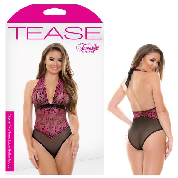 Tease - Sherry Two Tone Lace Halter Teddy