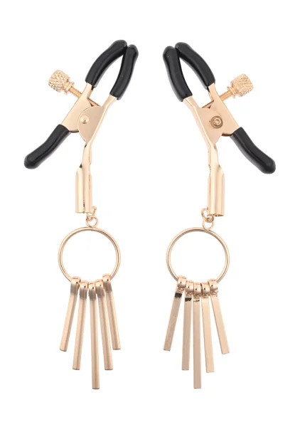 Sex & Mischief Verge Nipple Clamps By Sportsheets - Gold & Black