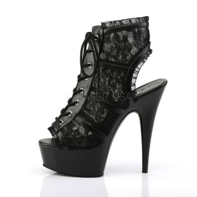 DELIGHT 696LC 6 Heel 1 3 4 PF Lace Up Open Toe Open Back Bootie
