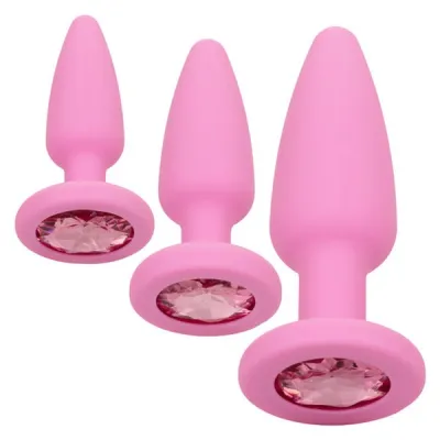 First Time Crystal Booty Kit Silicone Butt Plug Set
