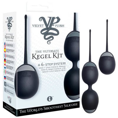 Velvet Plush Ultimate Kegel Kit Trainer Black