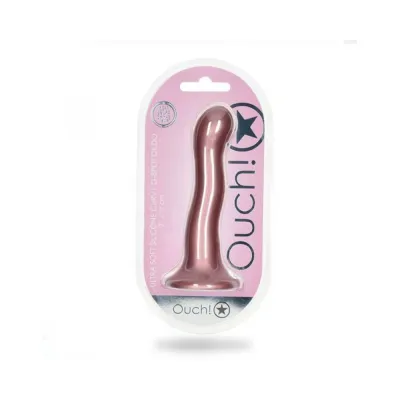 Realistic Dildos Shots Ouch Ultra Soft Silicone 7 In Curvy G spot Dildo Rose Gold