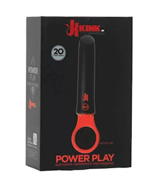 Kink - Power Play Vibrator With Silicone Grip Ring - Black/red — image 4 of 4