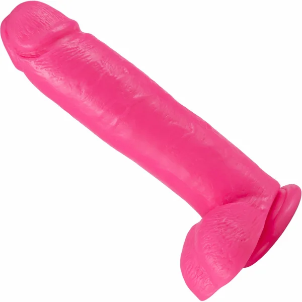 Big As Fuk 10 Inch Harness Compatible Suction Cup Dildo With Balls By Blush - Pink