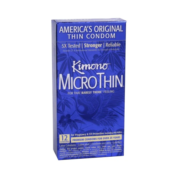 Kimono Micro Thin Lubricated Latex Condoms 12 Pack