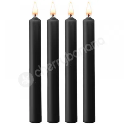 Ouch Large Teasing Black Paraffin Wax BDSM Candles 4 Pack