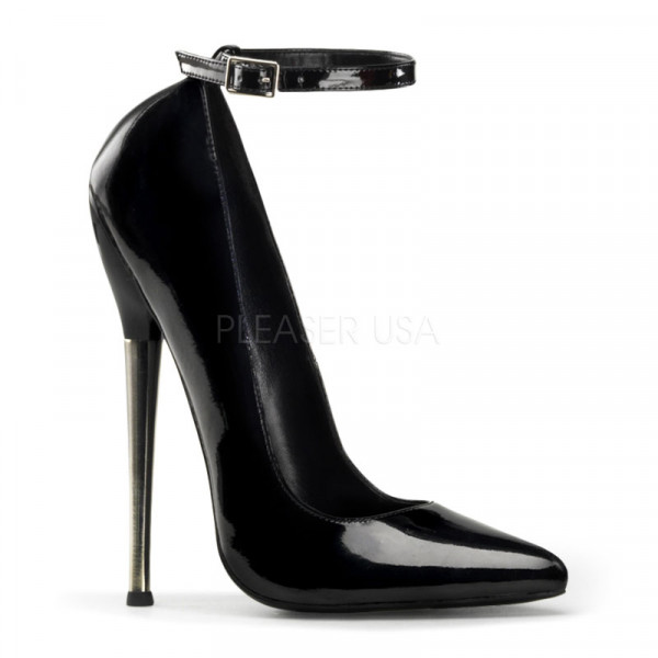 DAGGER-12 - 6 1/4" Solid Brass Heel Ankle Strap Plain Pump — image 5 of 8