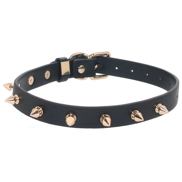 Fetish & Fashion Medusa Spiked Collar By NS Novelties - Black & Gold