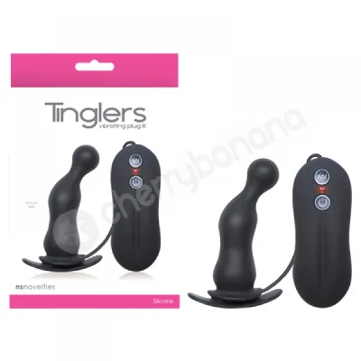 Tinglers III Black Vibrating Butt Plug