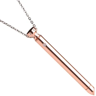 Charmed 7X Rechargeable Stainless Steel Vibrating Necklace Rose Gold