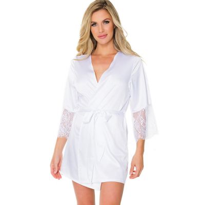 Coquette Adore You White Satin Robe