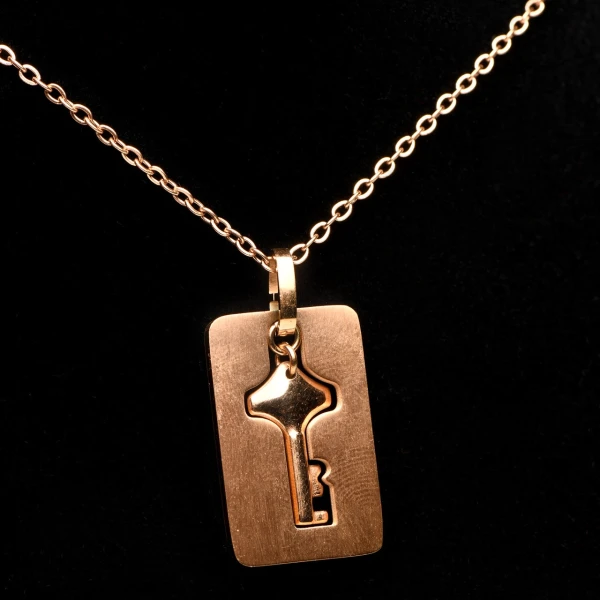 Cuffed Locking Bracelet and Key Necklace