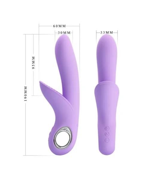 Carol Double Delight Rabbit Vibrator - Purple - 7.4 Inch