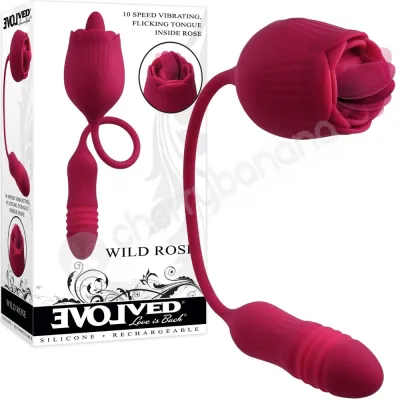 Evolved Wild Rose Flickering Stimulator With Thrusting Bullet