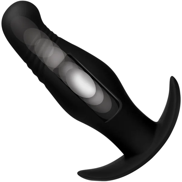 Thump It 7X Rippled Silicone Rechargeable Thumping Anal Plug With Remote Control
