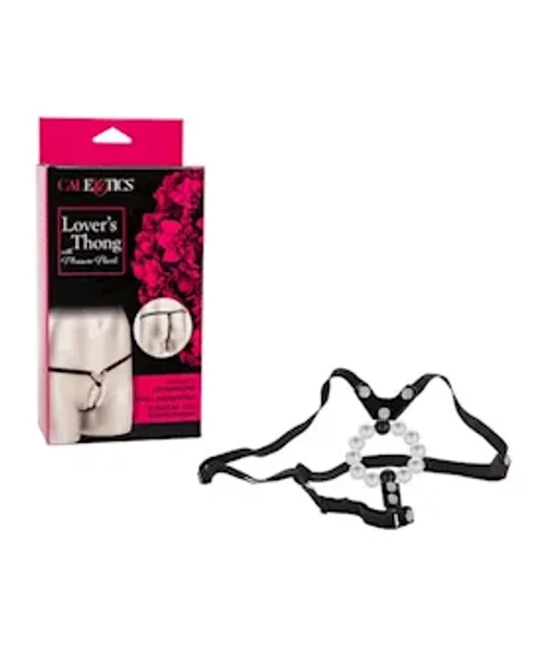 Lover's Thong With Pleasure Pearls - Black - O/s — image 5 of 6