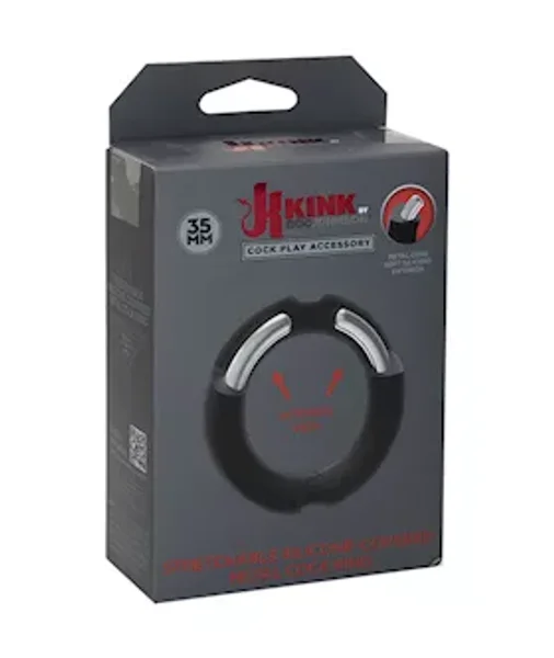 Kink - Silicone Covered Metnal Cock Ring - Black - 35mm — image 5 of 6