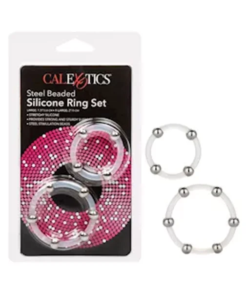 Steel Beaded Silicone C-ring - Set Of 2 - Clear — image 8 of 8