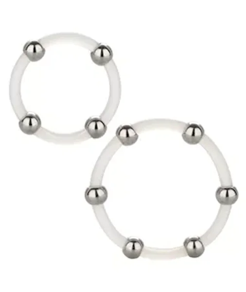 Steel Beaded Silicone C-ring - Set Of 2 - Clear — image 5 of 8