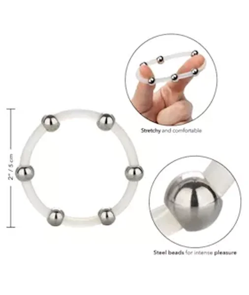 Steel Beaded Silicone C-ring - Clear - X-large — image 7 of 8
