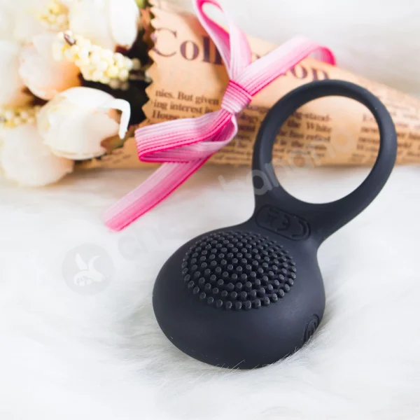 Svakom Tyler Black Soft Silicone Vibrating Couples Cock Ring With Clitoral Stimulation