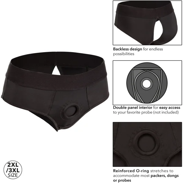 Her Royal Harness Backless Brief  Strap-On Harness by CalExotics - 2 X-Large / 3X-Large