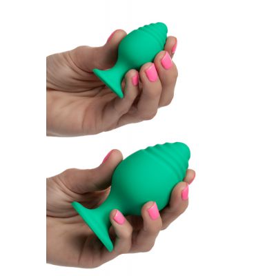 California Exotic Cheeky Green Silicone Butt Plug Set 2 Pce