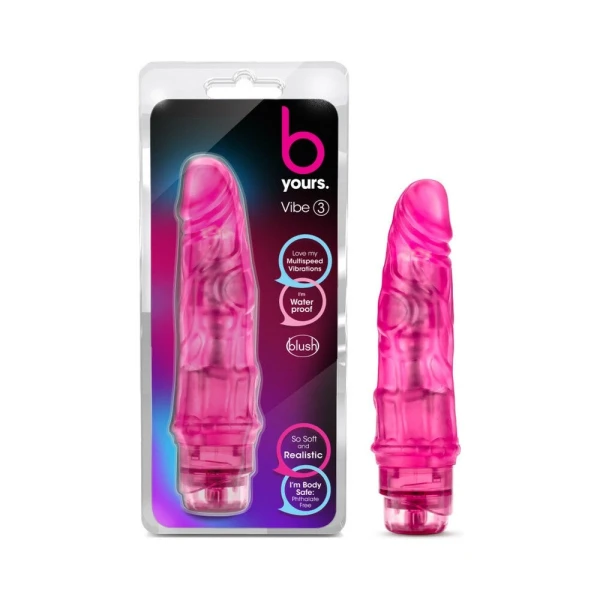 B Yours Cock Vibe 3 Pink Realistic Vibrating Dildo