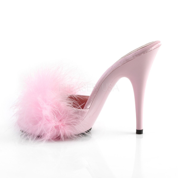 5 inches Heel, 3/8 inches PF Marabou Slide Sandal — image 11 of 16