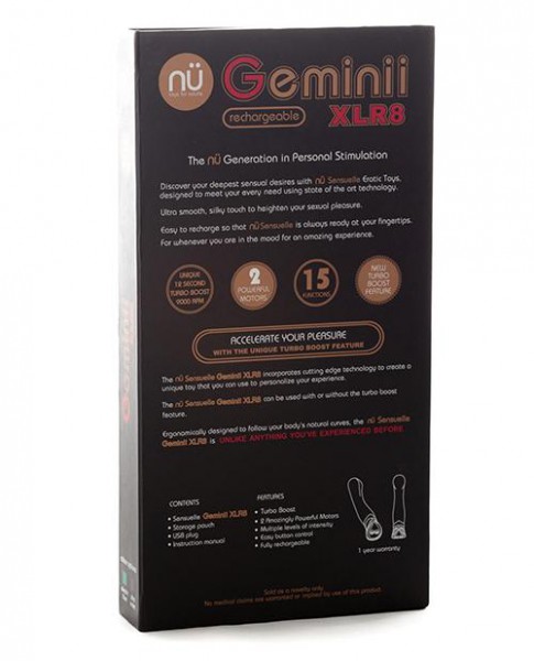 Nu Sensuelle Geminii XLR8 G-Spot Vibrator with Fluttering Tip