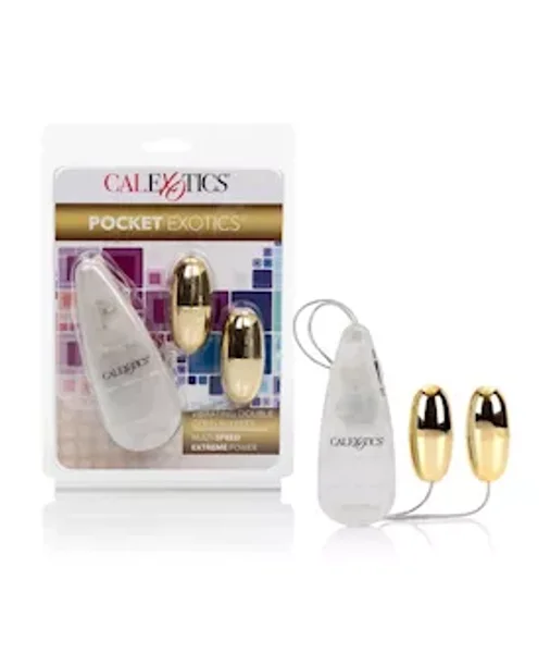Pocket Exotics Vibrating Double Gold Bullets - Gold — image 5 of 6