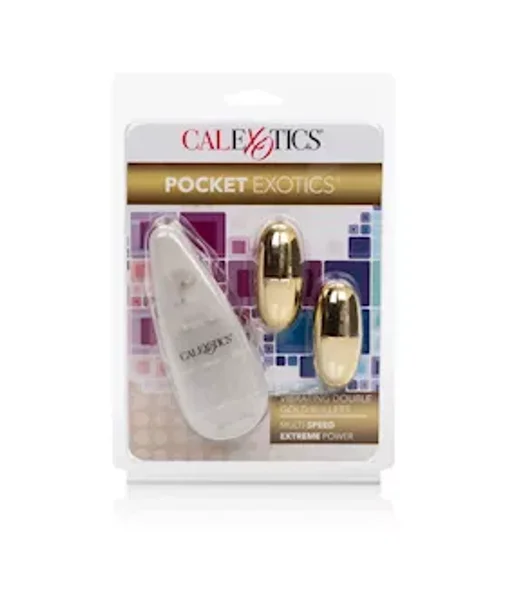 Pocket Exotics Vibrating Double Gold Bullets - Gold — image 6 of 6