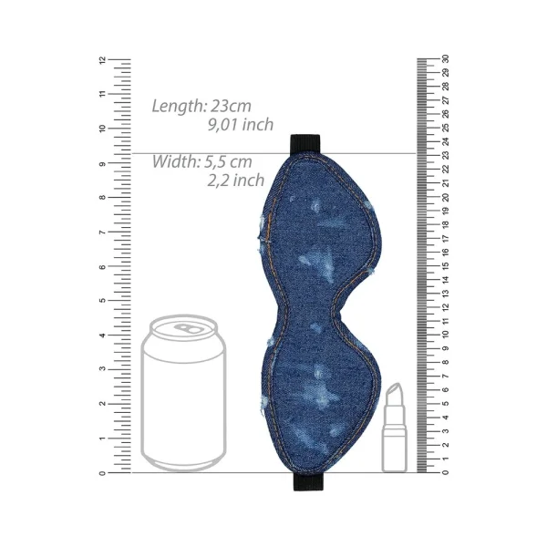 Ouch! Denim Eye Mask - Roughened Denim Style - Blue