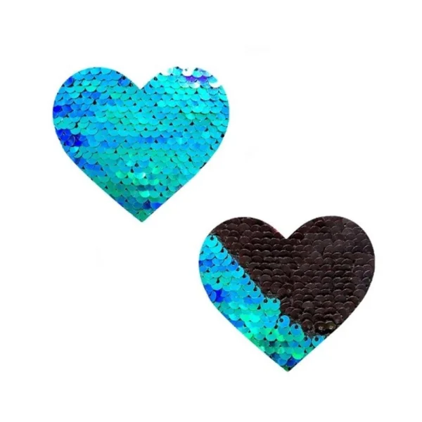 Neva Nude Pasty Heart Sequin Blue