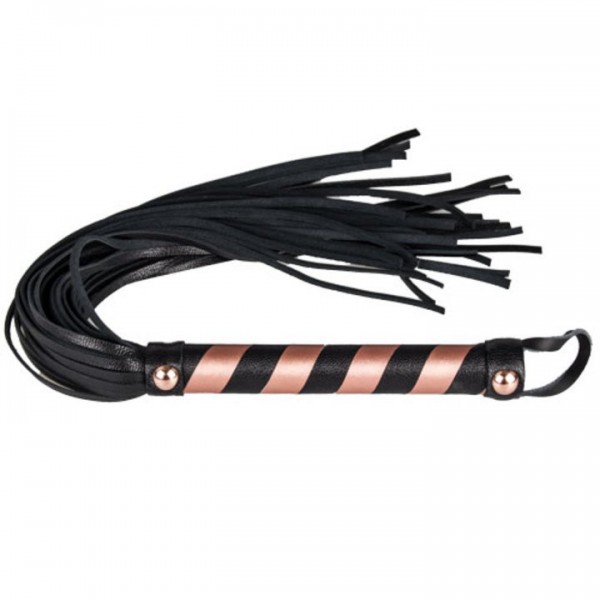 Bondara Luxe Rose Gold Real Leather Flogger – 17.5 Inch