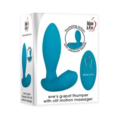 A e G spot Thumper With Clit Motion Massager Rechargeable Remote Control Teal